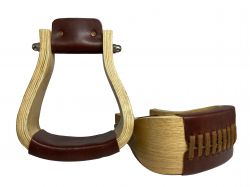 Showman White Ashwood Wooden stirrups